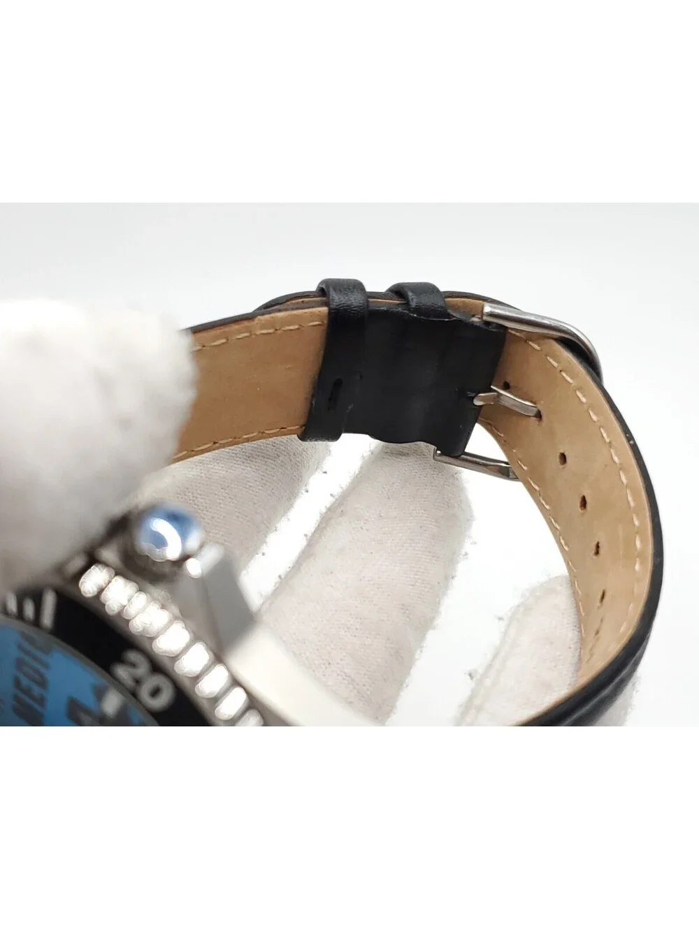 Zazzle Medic Watch Mens New Battery Blue Dial Rotating Bezel 45mm